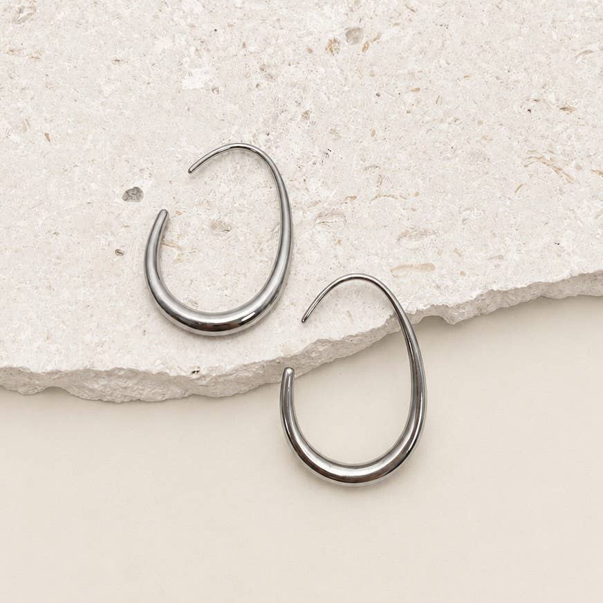 18K STAINLESS STEEL WATERPROOF TARNISH FREE HOOPS| 40E311-SM