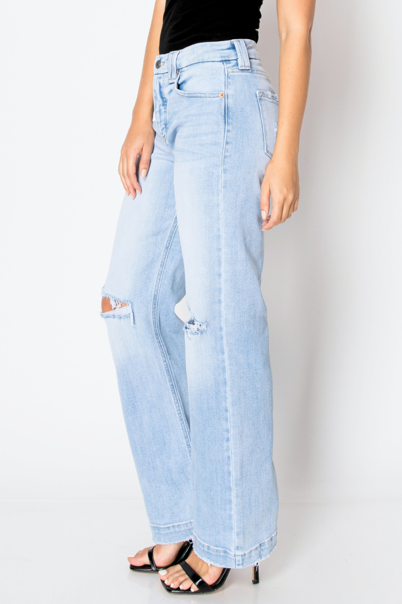 TUMMY CONTROL HIGH RISE RELAXED STRAIGHT LEG JEANS