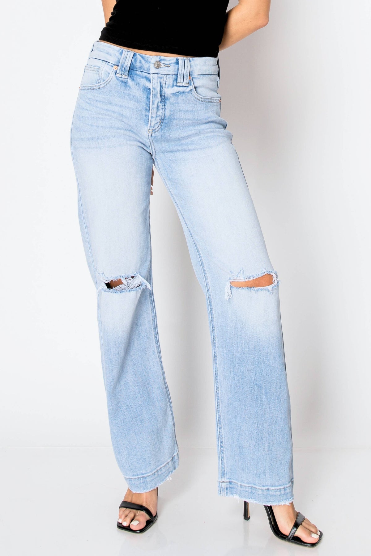 TUMMY CONTROL HIGH RISE RELAXED STRAIGHT LEG JEANS