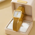 SQUARE FACED MESH BAND BRACELET WATCH | 80W003