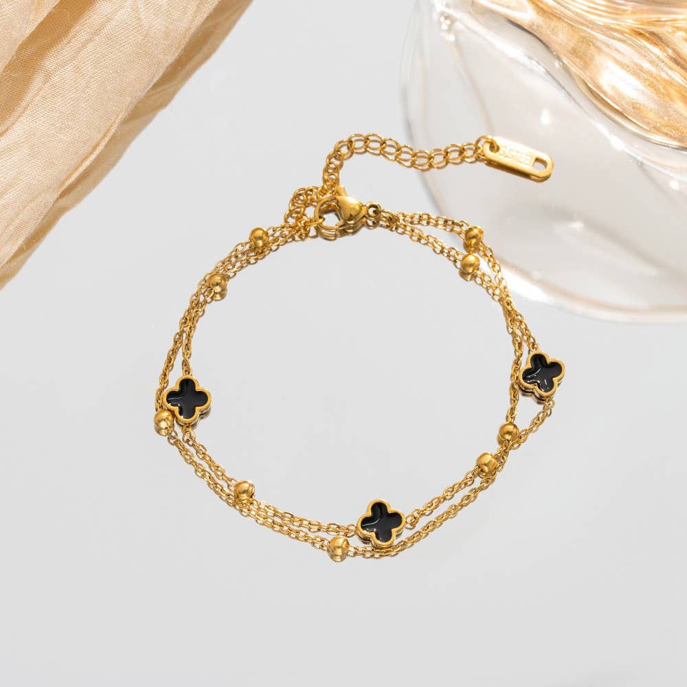 18K STAINLESS STEEL TARNISH FREE CLOVER BRACELET | 40B5173