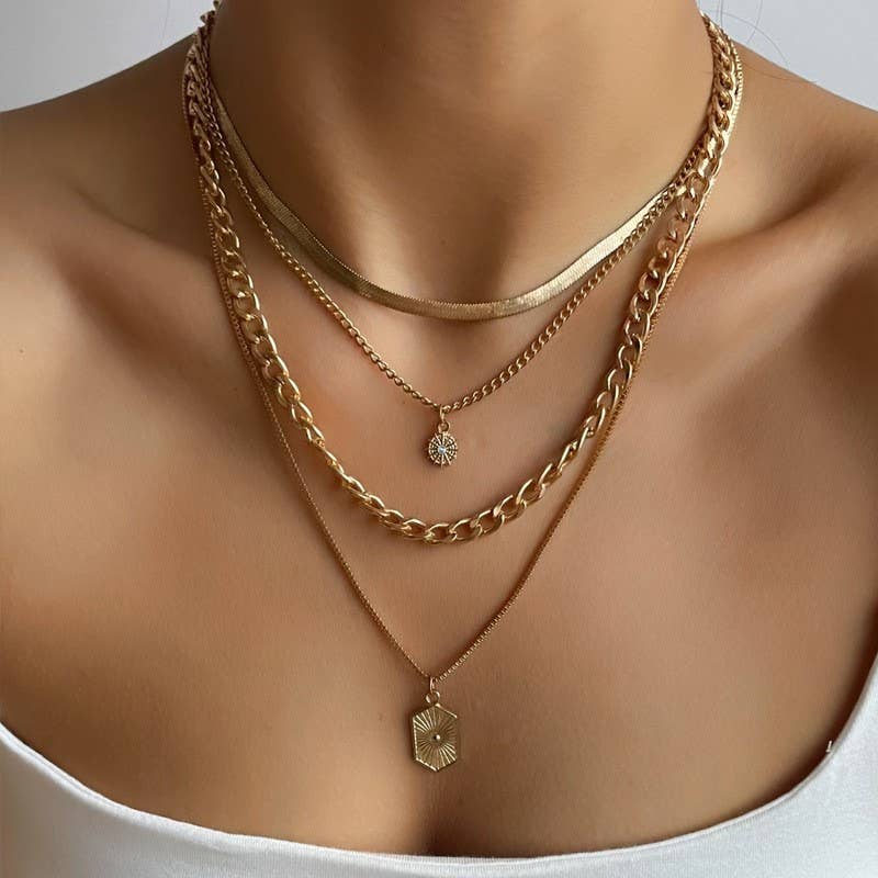 DOUBLE CHARM MULTI LAYER NECKLACE | 40NK9609