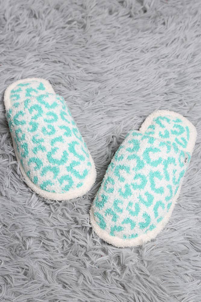 Leopard Print Fuzzy Microfiber Slipper