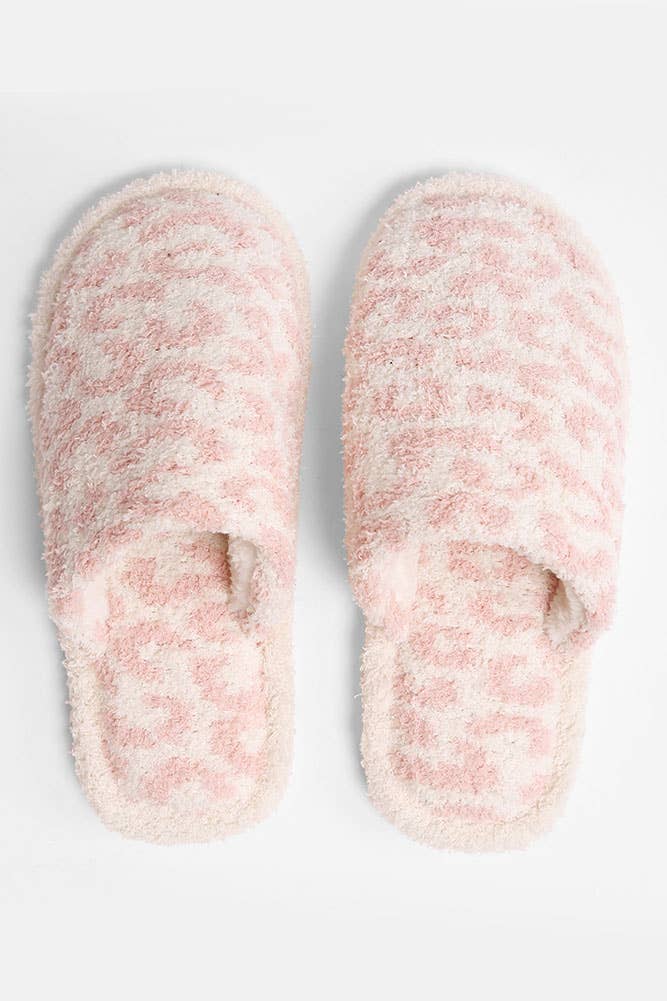 Leopard Print Fuzzy Microfiber Slipper