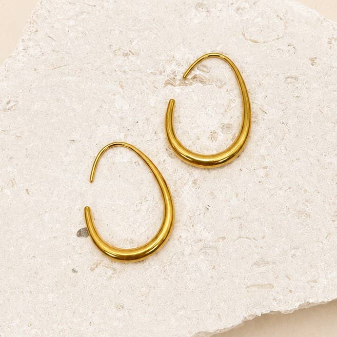 18K STAINLESS STEEL WATERPROOF TARNISH FREE HOOPS| 40E311-SM