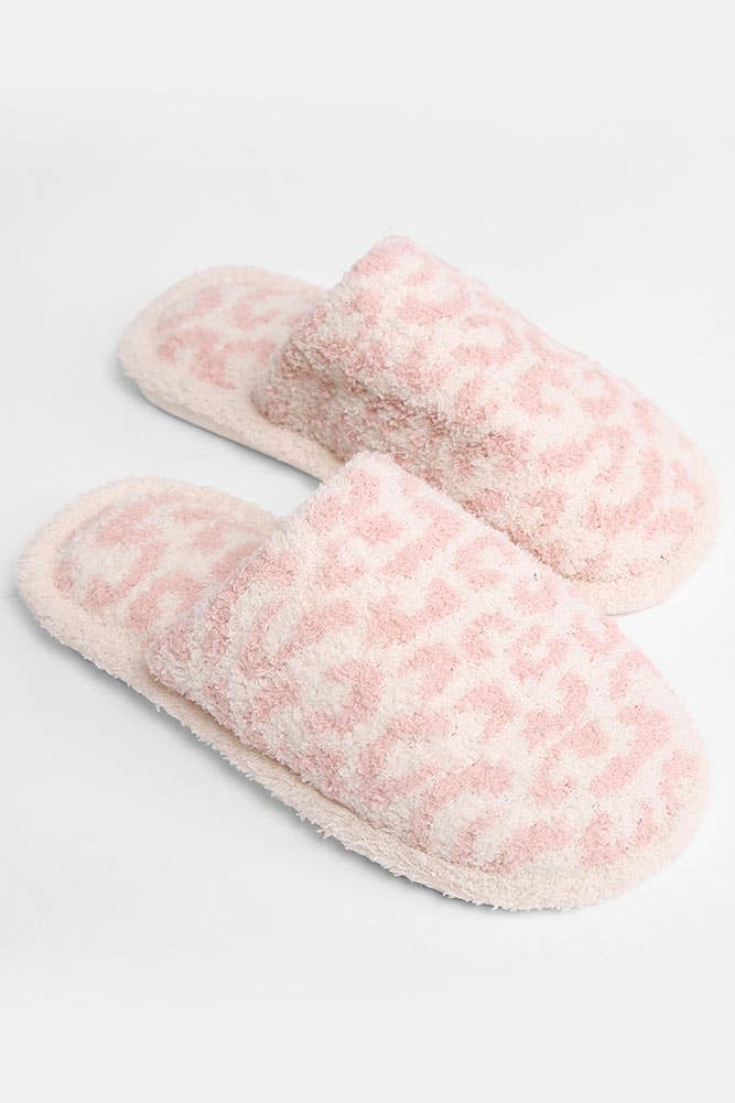 Leopard Print Fuzzy Microfiber Slipper