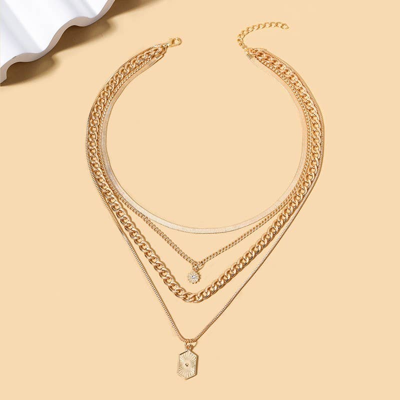 DOUBLE CHARM MULTI LAYER NECKLACE | 40NK9609