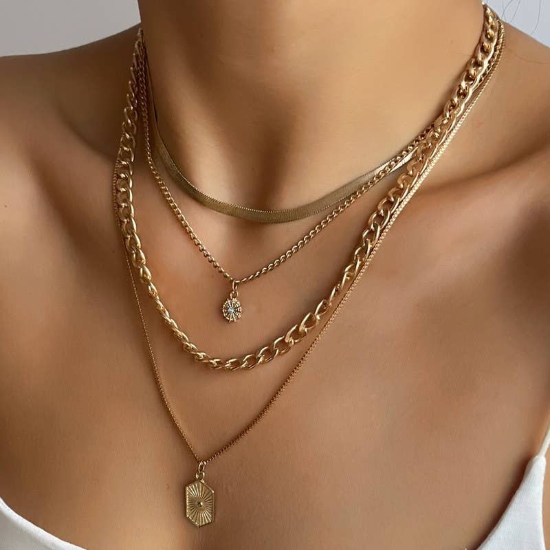 DOUBLE CHARM MULTI LAYER NECKLACE | 40NK9609
