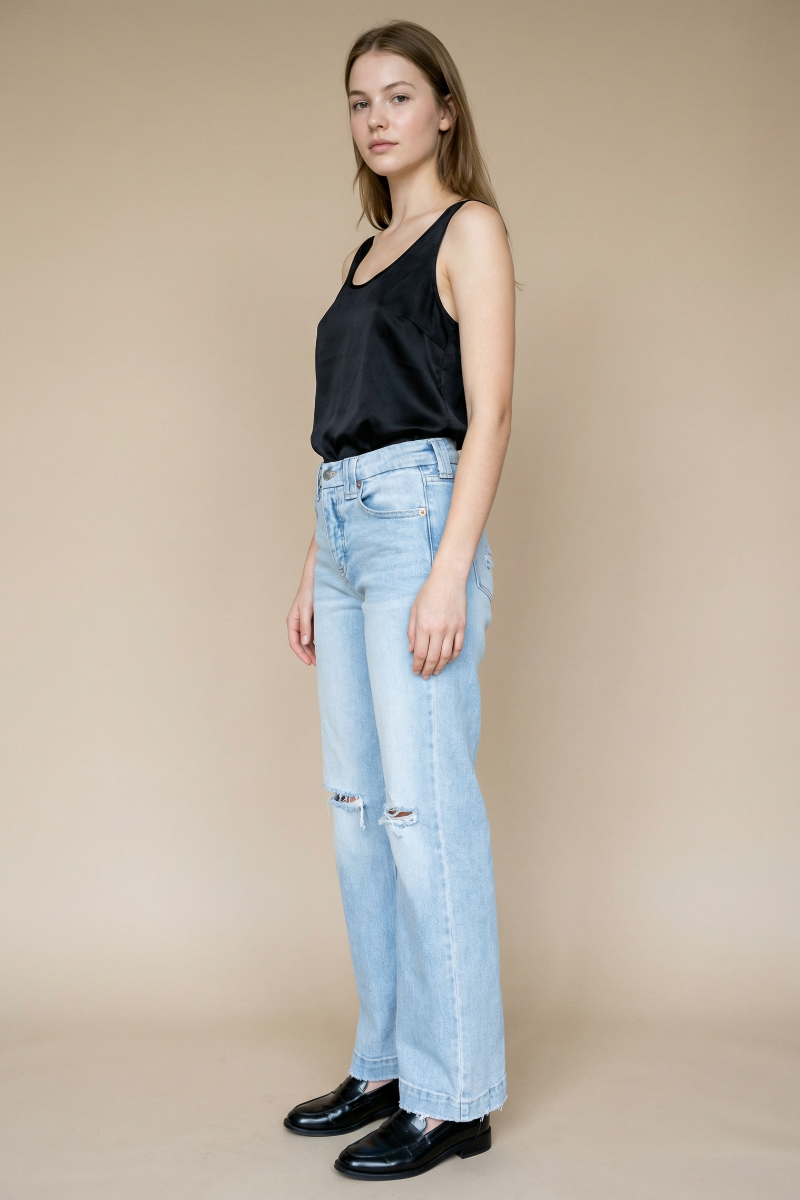 TUMMY CONTROL HIGH RISE RELAXED STRAIGHT LEG JEANS