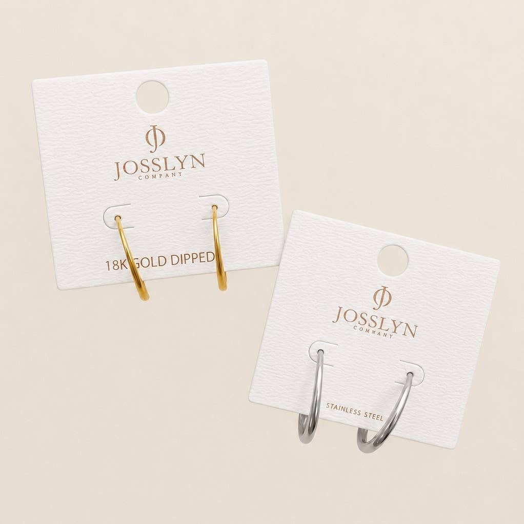 18K STAINLESS STEEL WATERPROOF TARNISH FREE HOOPS| 40E311-SM