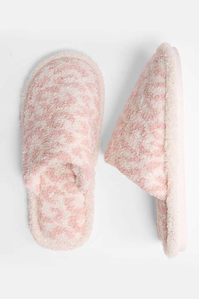 Leopard Print Fuzzy Microfiber Slipper